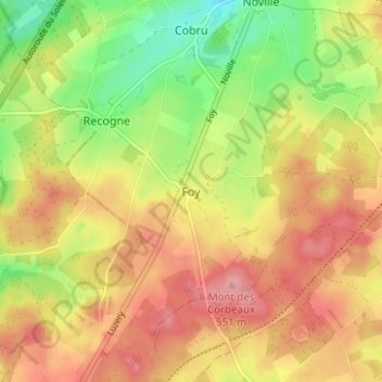 Foy地形图、海拔、地势