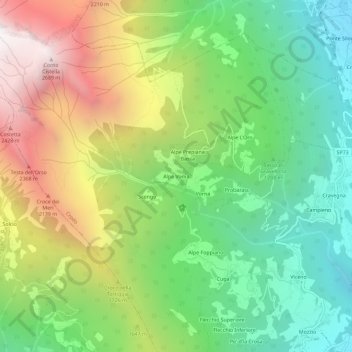 Alpe Voma地形图、海拔、地势
