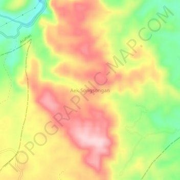 Aek Songsongan地形图、海拔、地势
