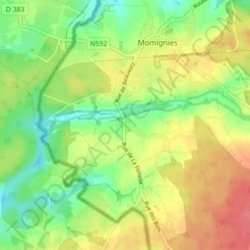 Beauwelz地形图、海拔、地势