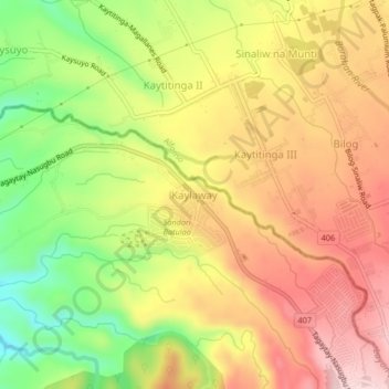 Kaylaway地形图、海拔、地势