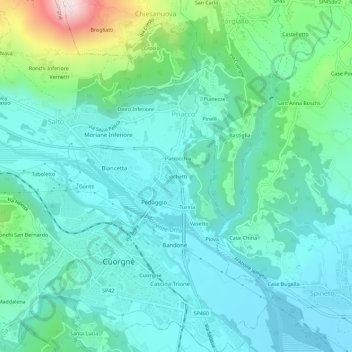 Ciochetti地形图、海拔、地势