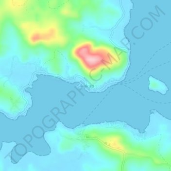 Sikakap地形图、海拔、地势