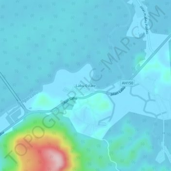 Labu Estate地形图、海拔、地势