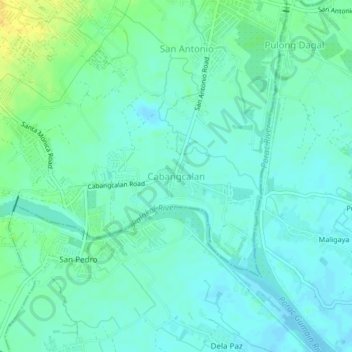 Cabangcalan地形图、海拔、地势