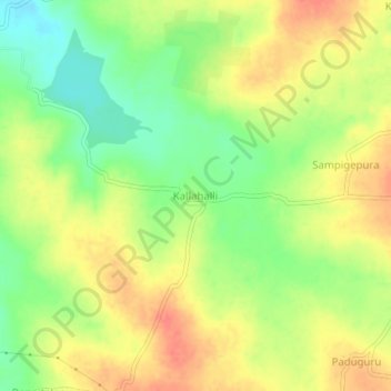 Kallahalli地形图、海拔、地势