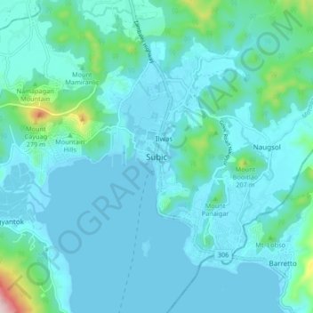 Subic地形图、海拔、地势