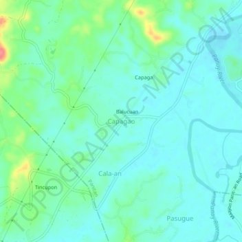 Capagao地形图、海拔、地势