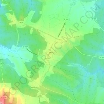 Vendras地形图、海拔、地势