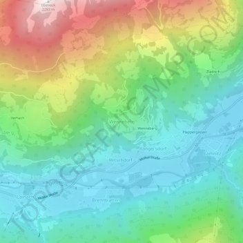 Wenneberg地形图、海拔、地势