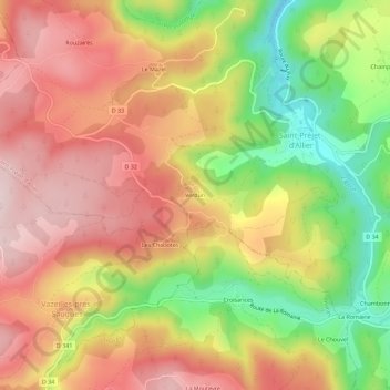 Verdun地形图、海拔、地势