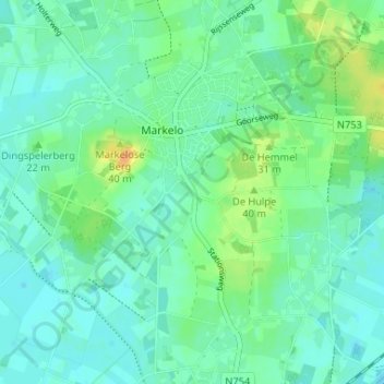 Beusbergen地形图、海拔、地势