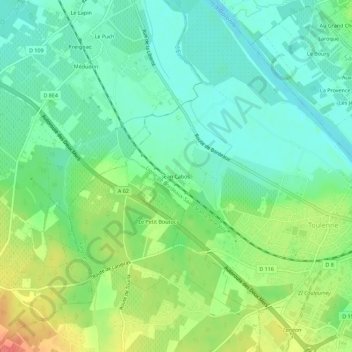 Jean Cabos地形图、海拔、地势