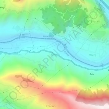 Nirsu地形图、海拔、地势