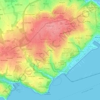 Poulléder地形图、海拔、地势