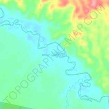 Union Campesina地形图、海拔、地势