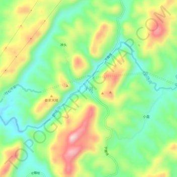干河地形图、海拔、地势