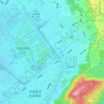 二橋地形图、海拔、地势