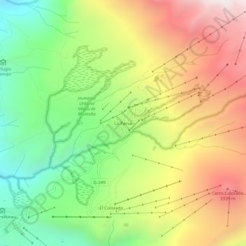 La Parva地形图、海拔、地势