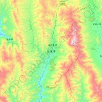 兰坪县地形图、海拔、地势