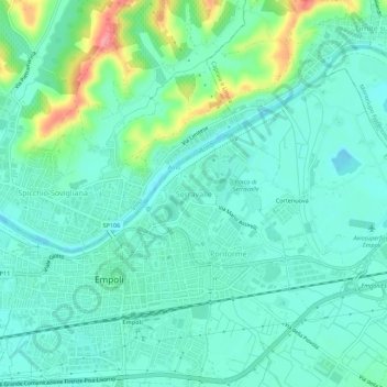 Serravalle地形图、海拔、地势