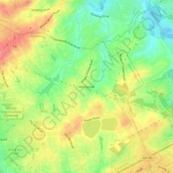 Windwood地形图、海拔、地势