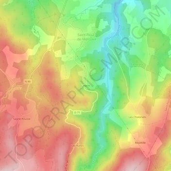 L'Herm地形图、海拔、地势