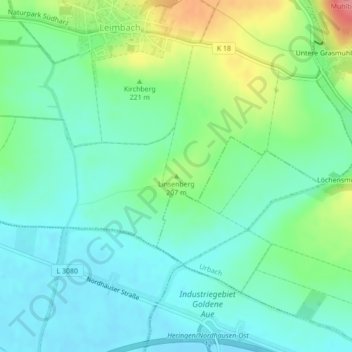 Linsenberg地形图、海拔、地势