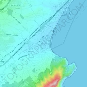 l'Albir地形图、海拔、地势