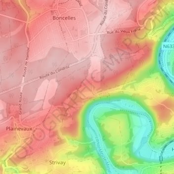 Beauregard地形图、海拔、地势