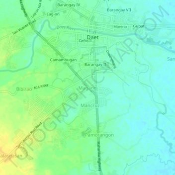 Magang地形图、海拔、地势