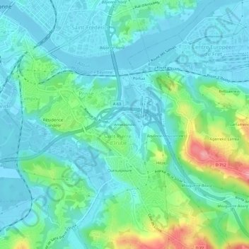 Ametzondo地形图、海拔、地势