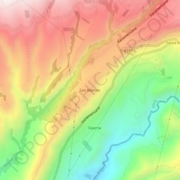 San Marcos地形图、海拔、地势