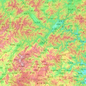 云和县地形图、海拔、地势