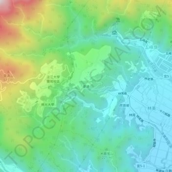 草湳地形图、海拔、地势