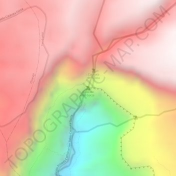 Catarata del Gocta地形图、海拔、地势