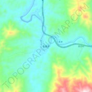 毛道乡地形图、海拔、地势