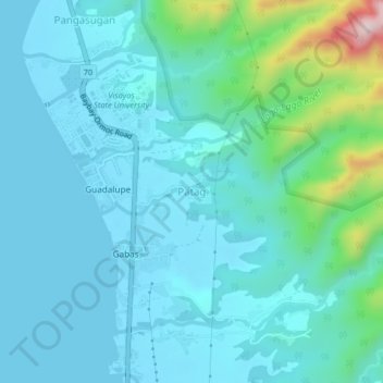 Patag地形图、海拔、地势