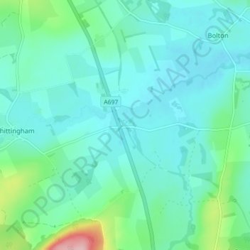 Whittingham Station地形图、海拔、地势