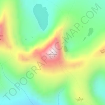 Høgronden地形图、海拔、地势
