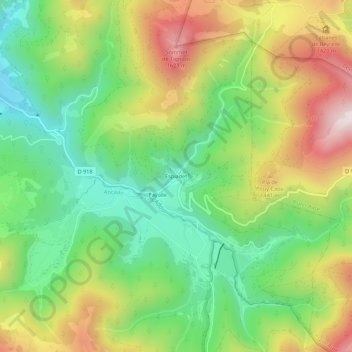 Espiadet地形图、海拔、地势