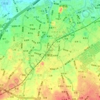 頂北勢地形图、海拔、地势