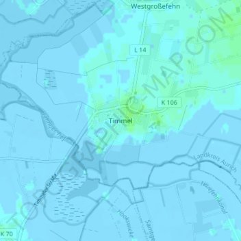 Timmel地形图、海拔、地势