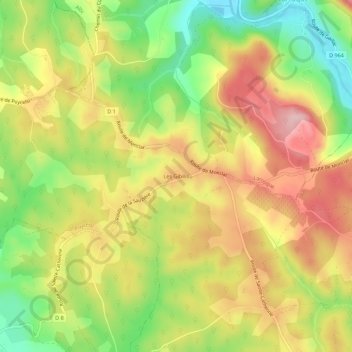 Les Gibilis地形图、海拔、地势