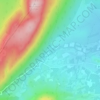 Les Camboux地形图、海拔、地势