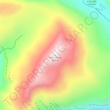 Mont Perdu地形图、海拔、地势