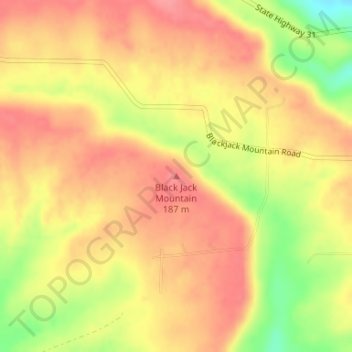 Black Jack Mountain地形图、海拔、地势
