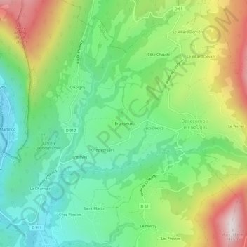 Broissieux地形图、海拔、地势