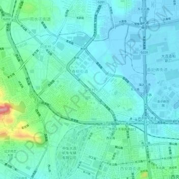 车家村地形图、海拔、地势