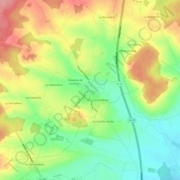 Le Bourg地形图、海拔、地势